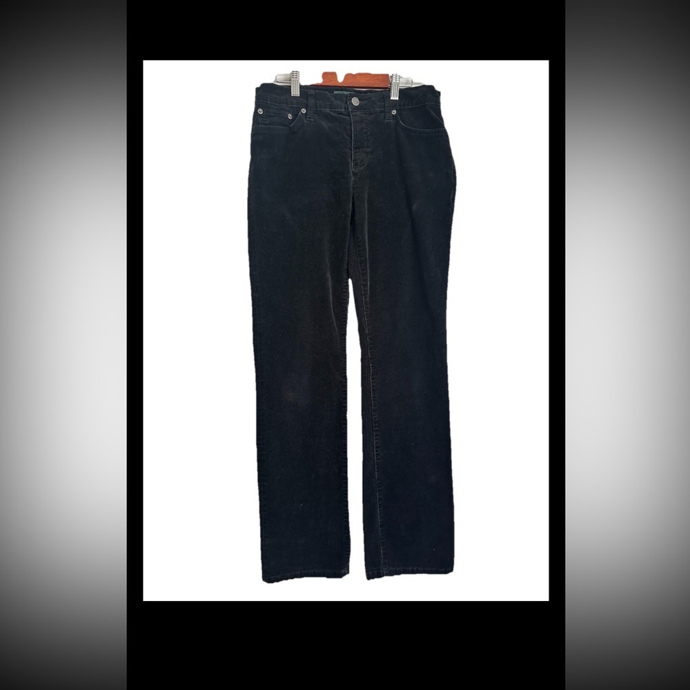 RALPH LAUREN Women’s Black Slim Leg Corduroy Sz 6 Classic